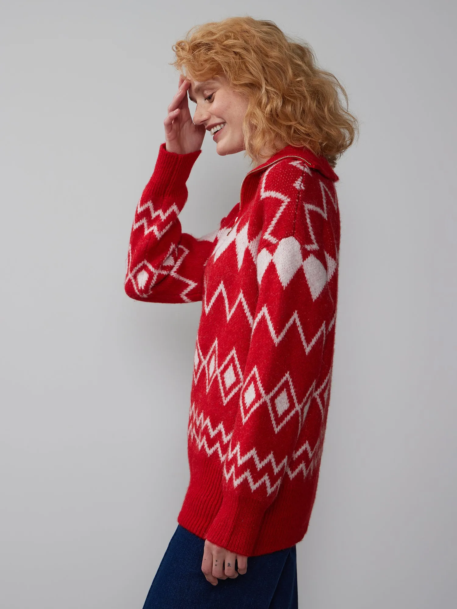 Quarter Zip Fairisle Sweater