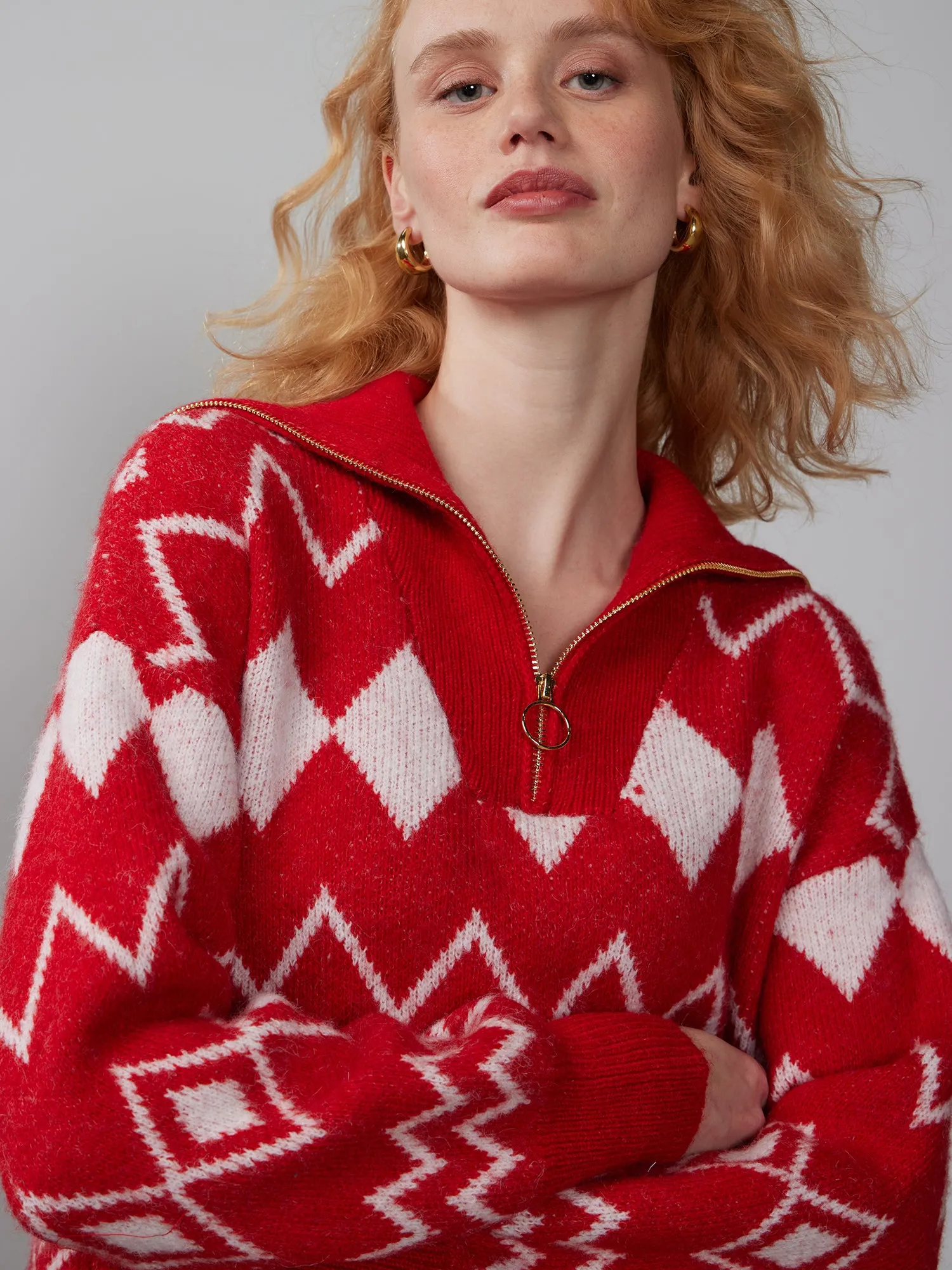 Quarter Zip Fairisle Sweater