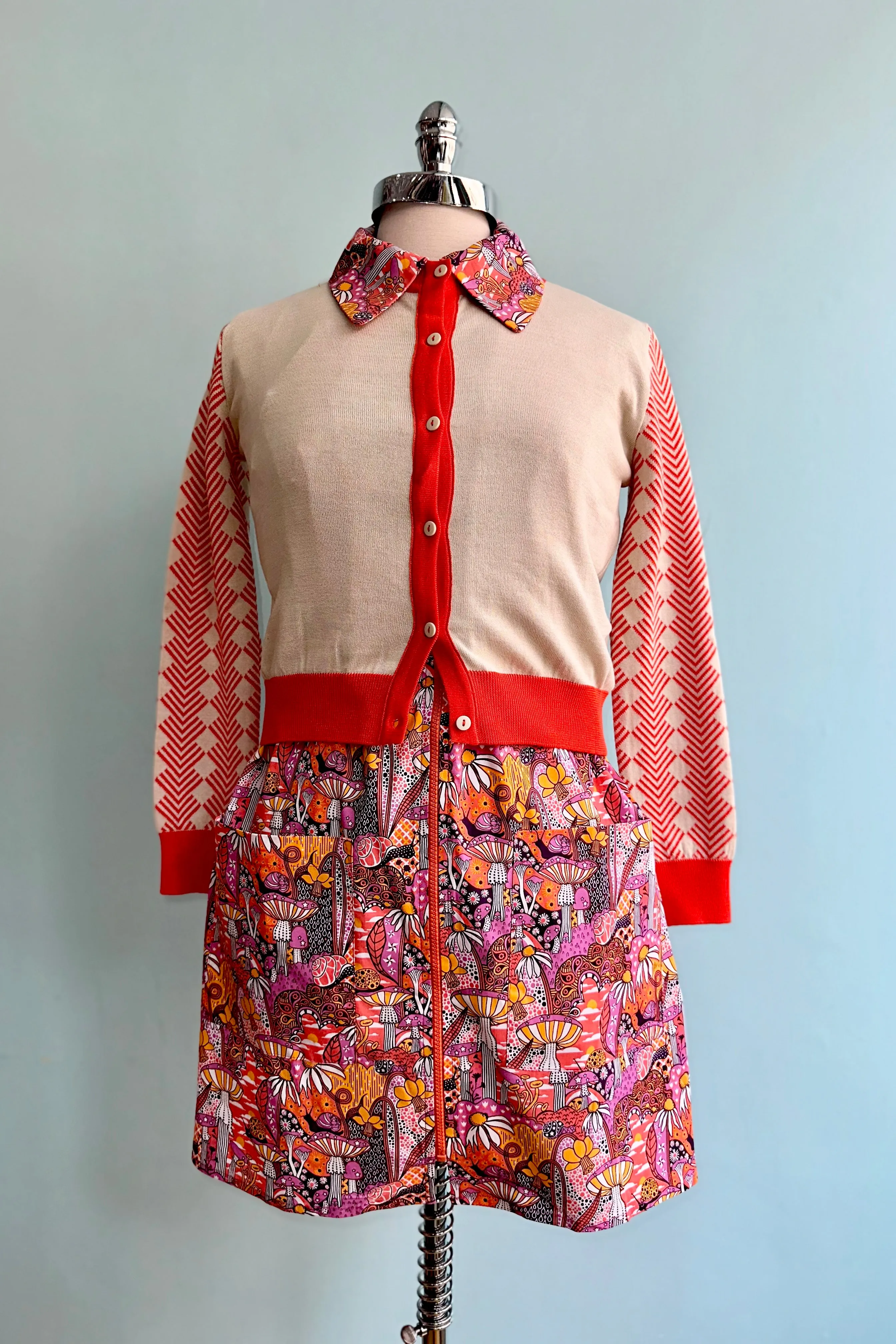 Red Large Tiger Vera Cardigan by Palava