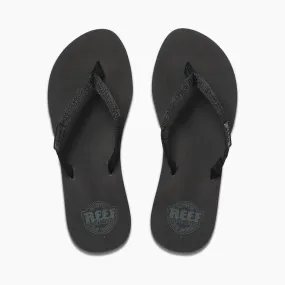 Reef Womens Ginger Flip Flops - Black/Black