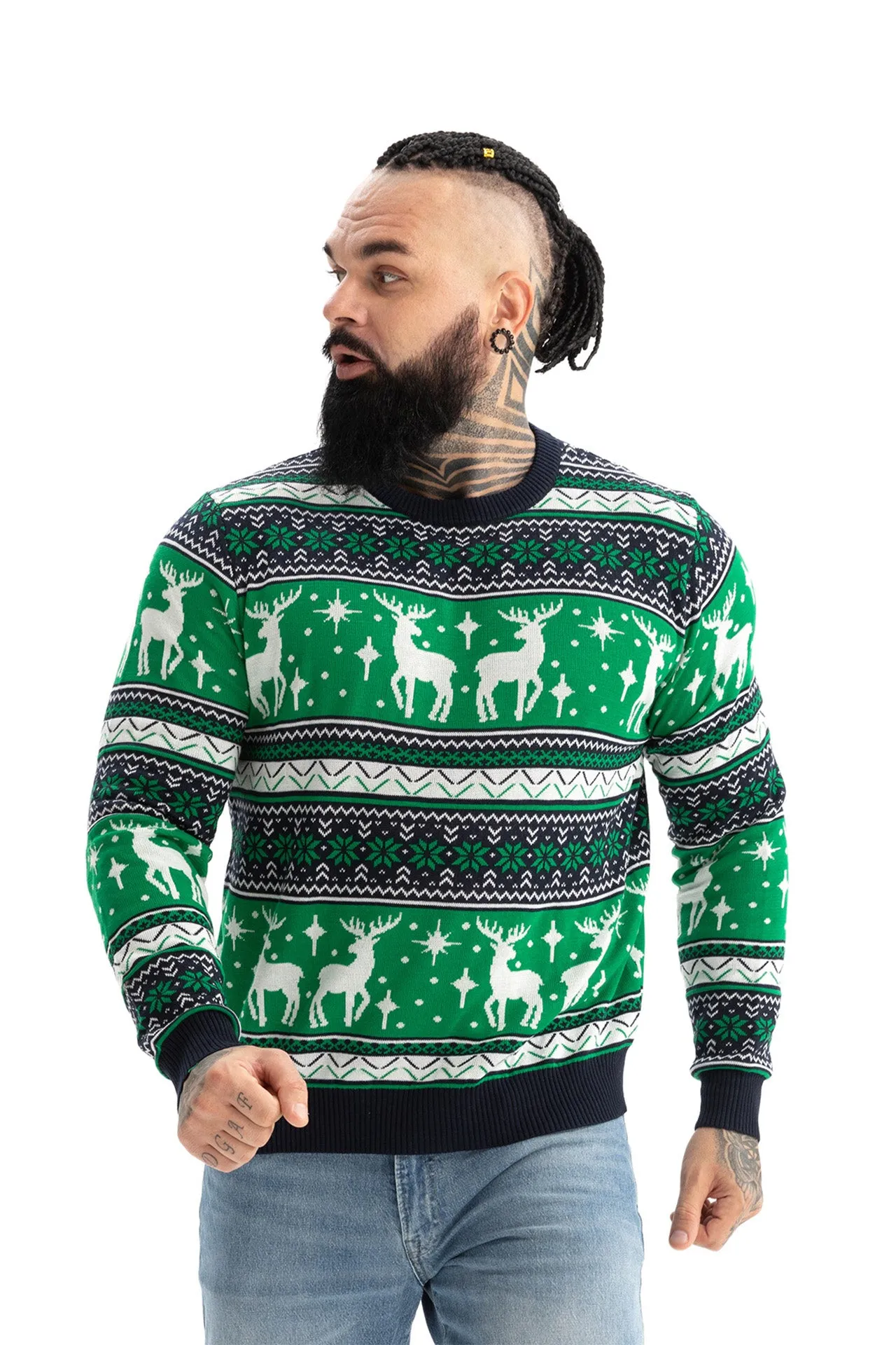 Reindeer on Repeat Green | Men