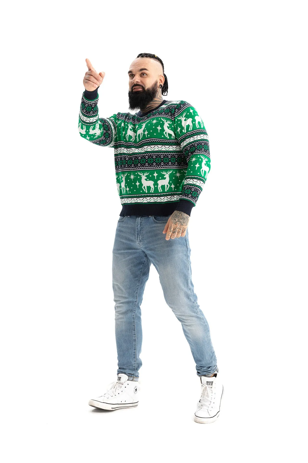 Reindeer on Repeat Green | Men