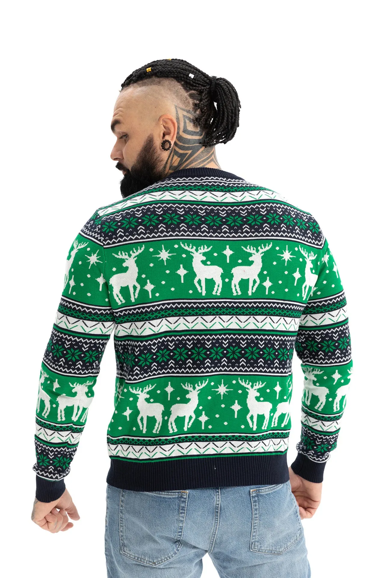 Reindeer on Repeat Green | Men