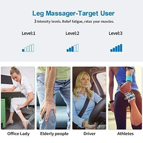 RENPHO Leg Massager for Relaxation, Compression Massage for Foot and Calf , with 3 Intensity 2 Modes, Useful for Circulation and Leg Muscle Fatigue Relief, Mothers Day Gifts
