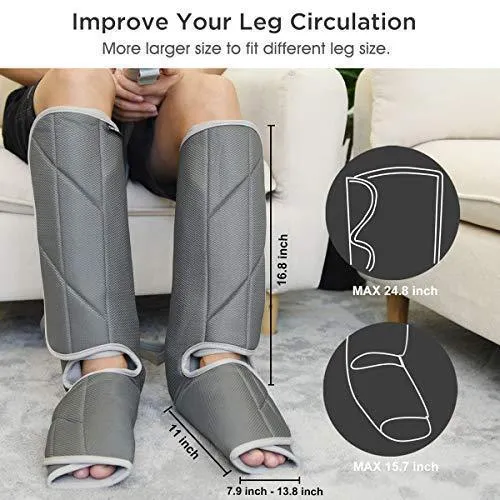 RENPHO Leg Massager for Relaxation, Compression Massage for Foot and Calf , with 3 Intensity 2 Modes, Useful for Circulation and Leg Muscle Fatigue Relief, Mothers Day Gifts