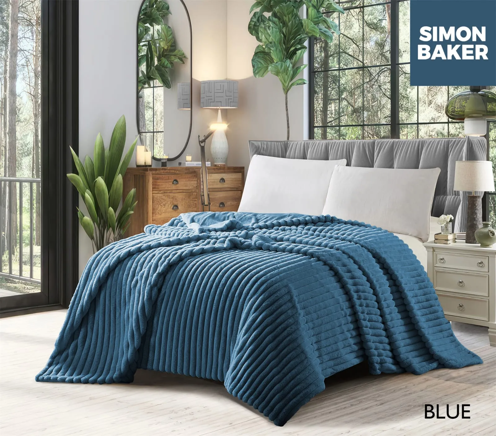 Ribbed Faux Fur Blanket