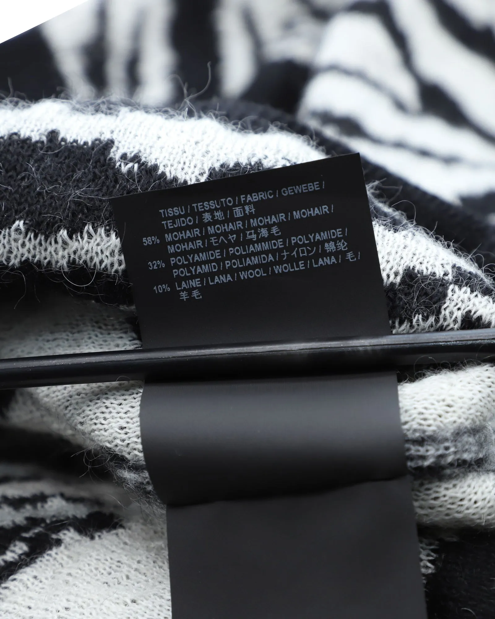 Saint Laurent Tiger Intarsia Jumper in Black Mohair