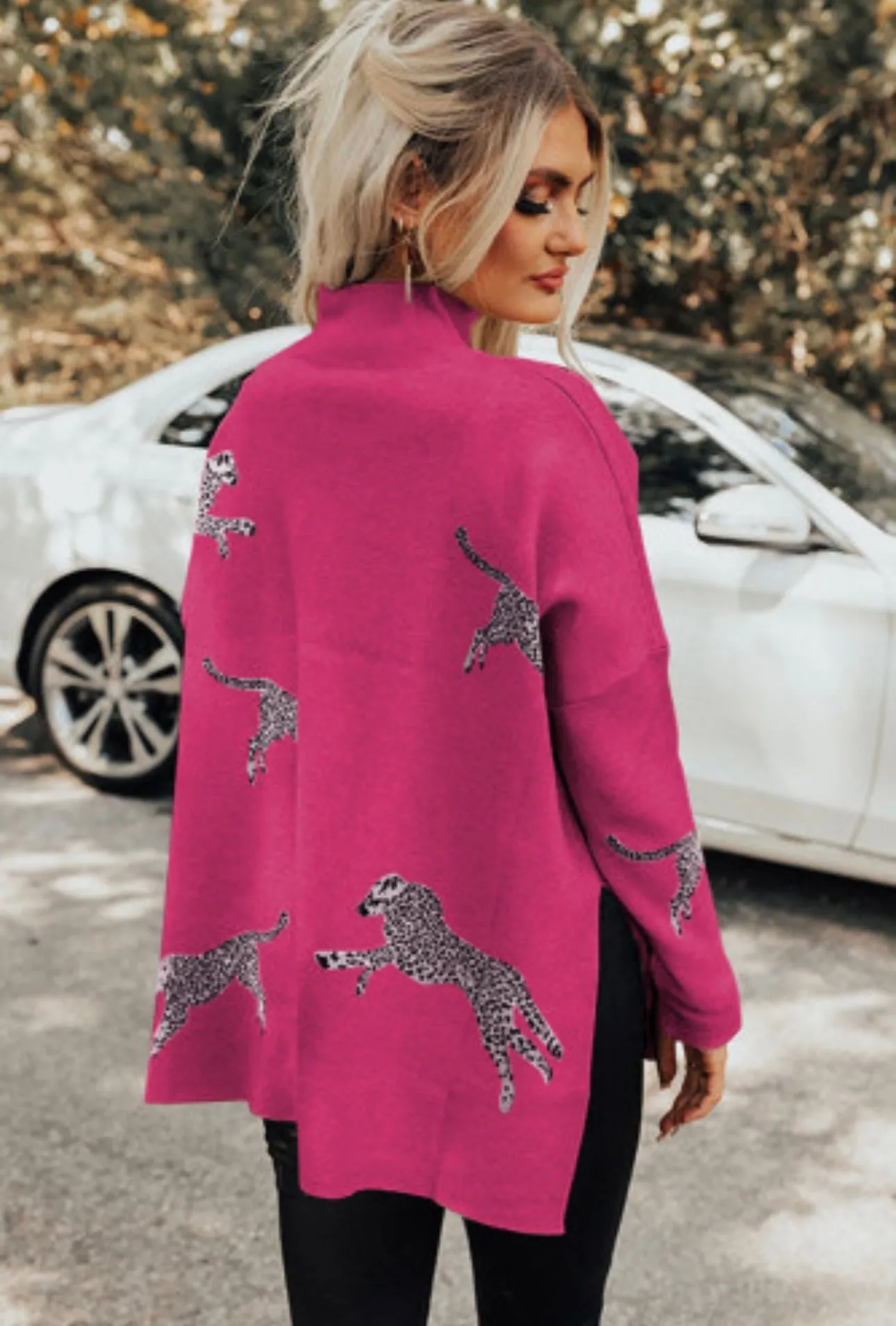 Sale $10! Rose Red Lively Cheetah Sweater
