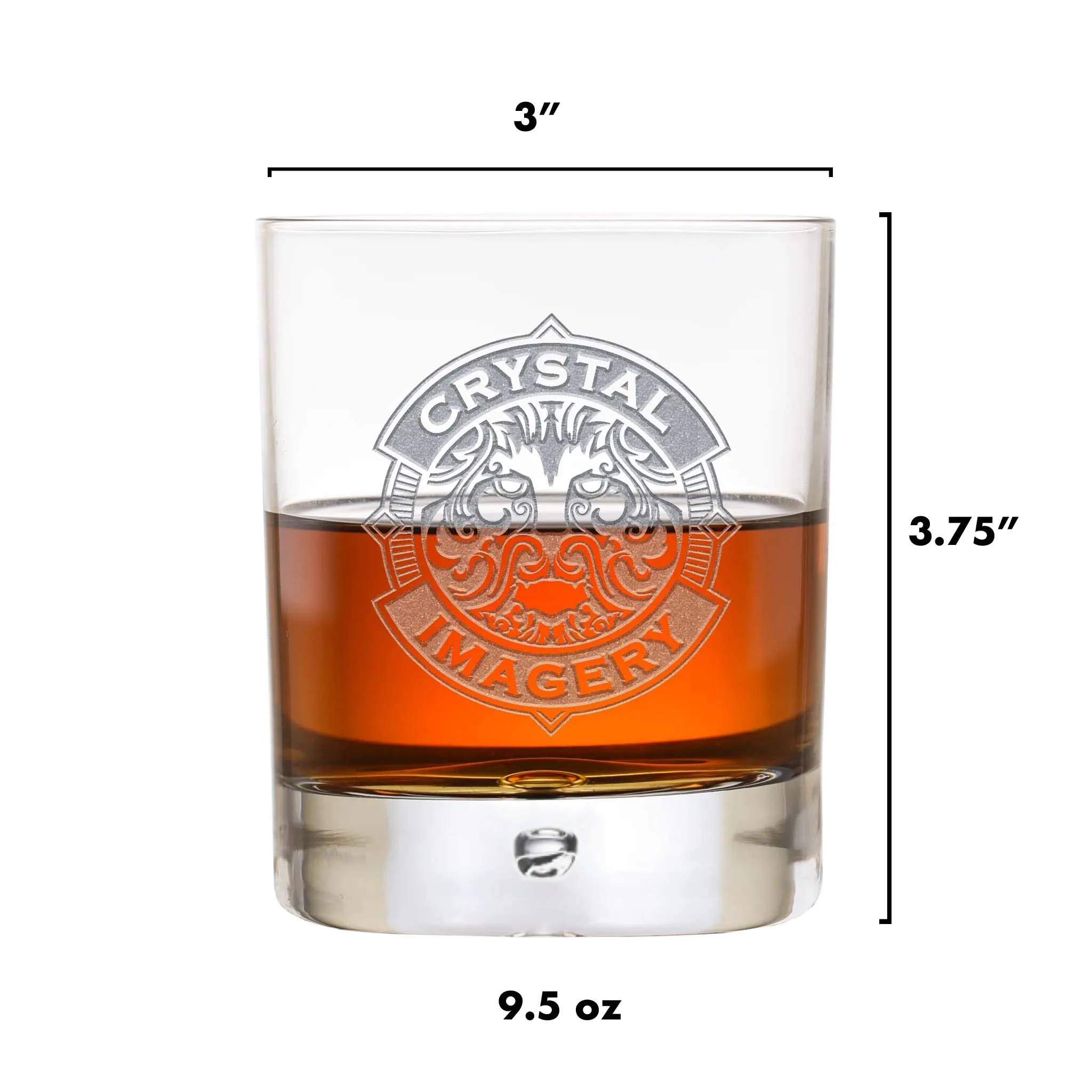 Script Font Engraved Scotch Whiskey Bar Glass