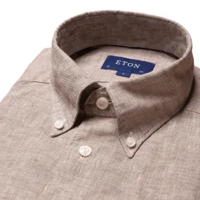 Slim Fit Casual Organic Linen with Button Down Collar