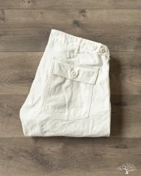 Slim Fit Fatigue Pants - Ecru