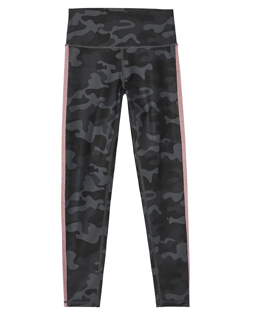 Spiritual Gangster Active Legging - Girls - Black Camo Print