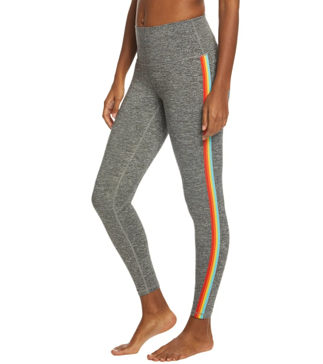 Spiritual Gangster Rainbow Stripe Midi High Rise Leggings