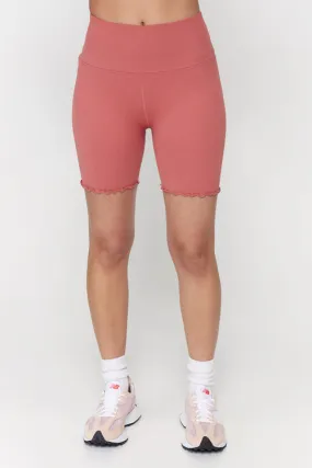 SPIRITUAL GANGSTER SEAMLESS RUFFLE BIKER - ROUGE