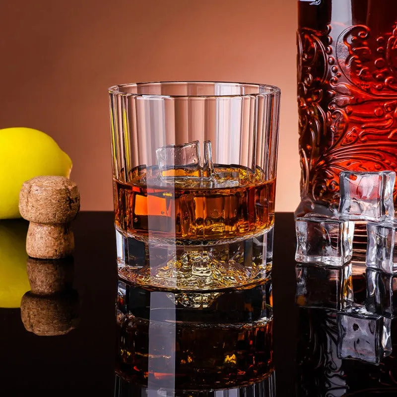 STRIPED MOUNTAIN ROUND WHISKEY GLASS - SET OF 2