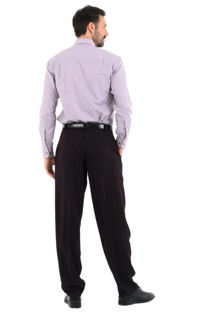 Striped Tango Pants With Four Pleats
