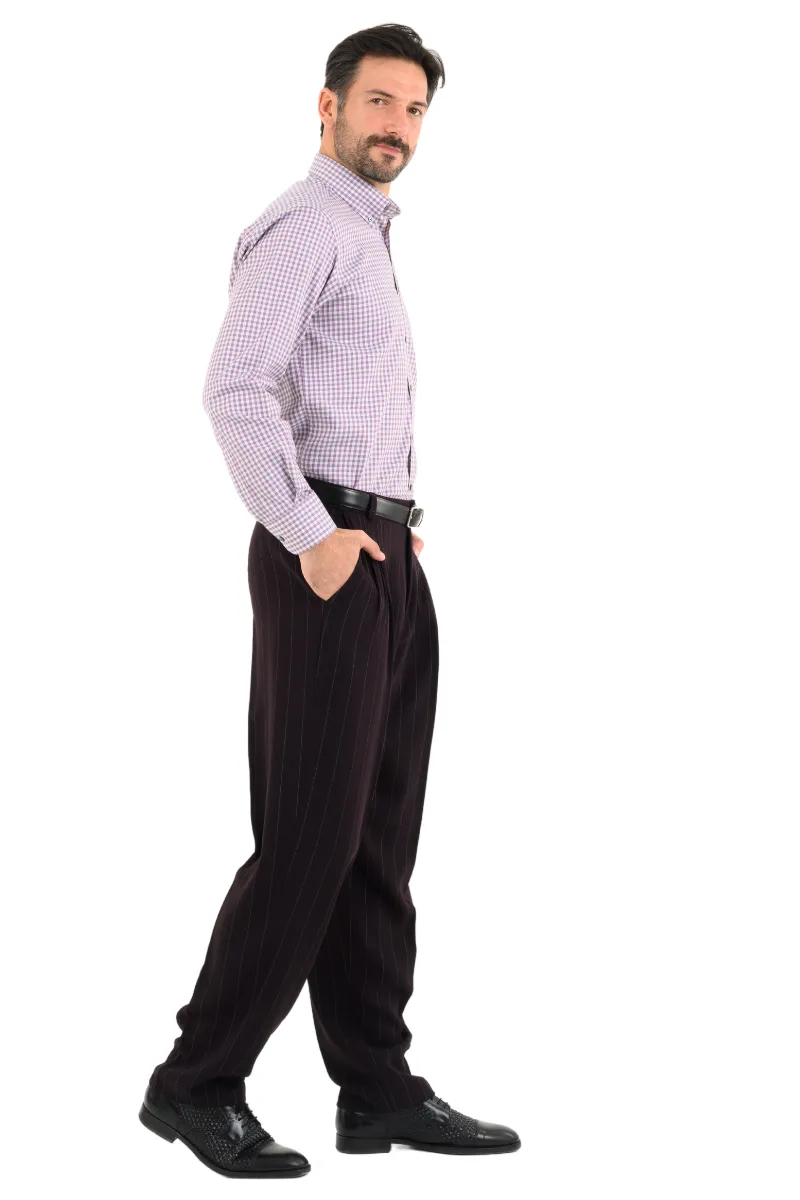 Striped Tango Pants With Four Pleats