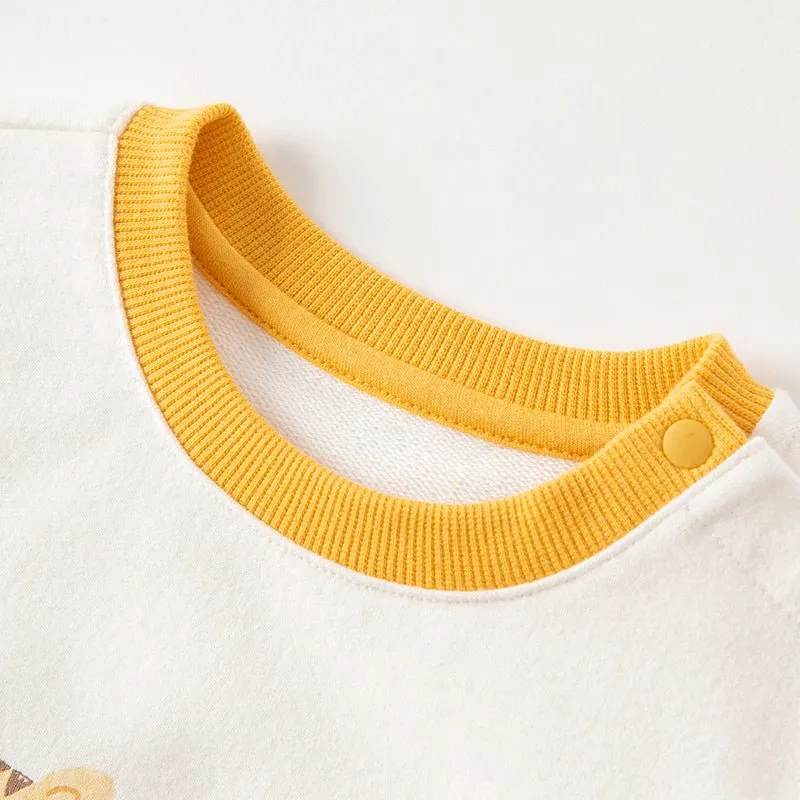 Tiger Emotion Two-piece Boy Yellow Sweater & Pants Set