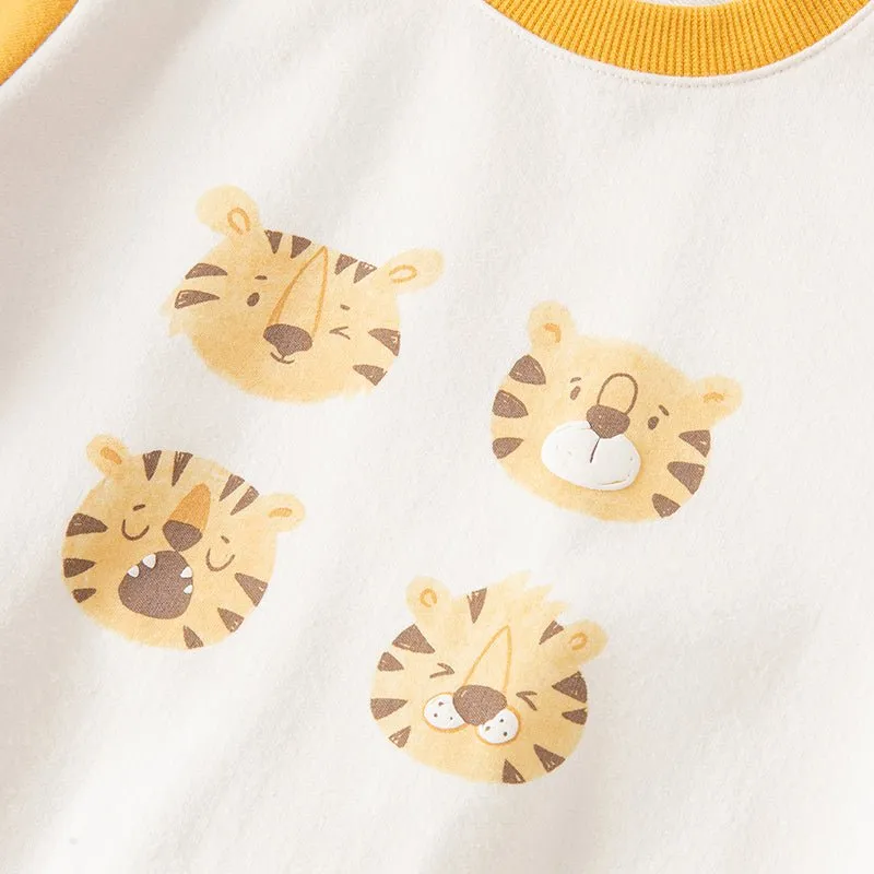 Tiger Emotion Two-piece Boy Yellow Sweater & Pants Set