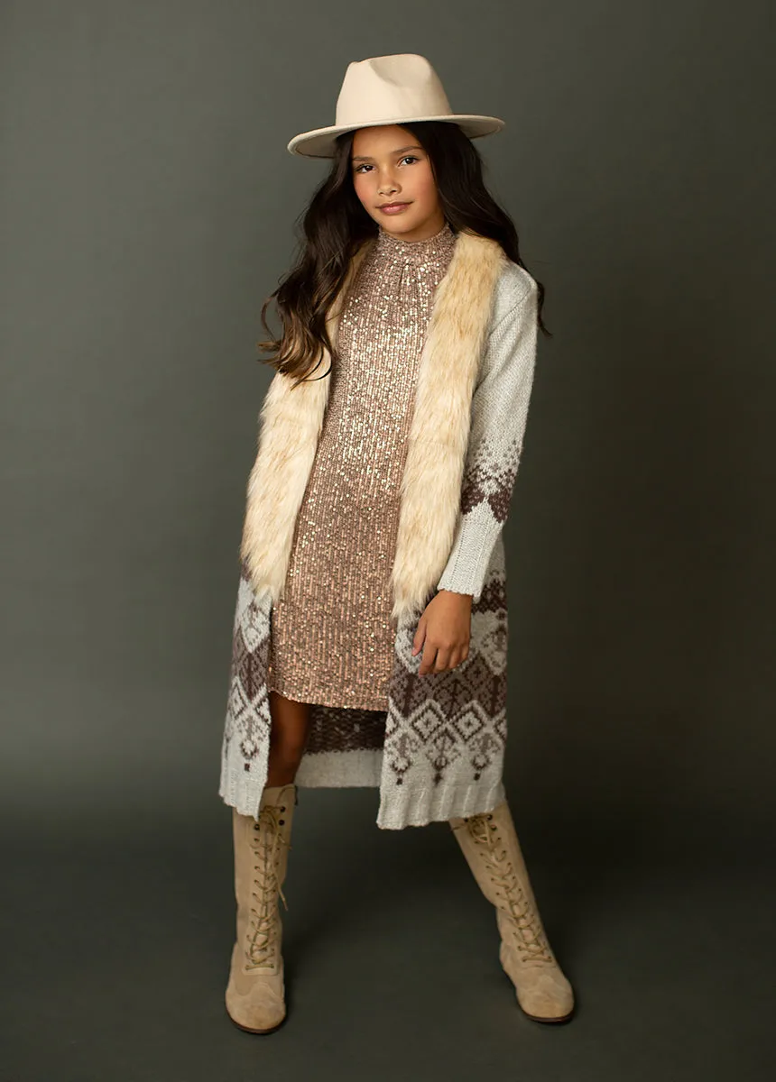 Tillie Duster in Oatmeal Pattern