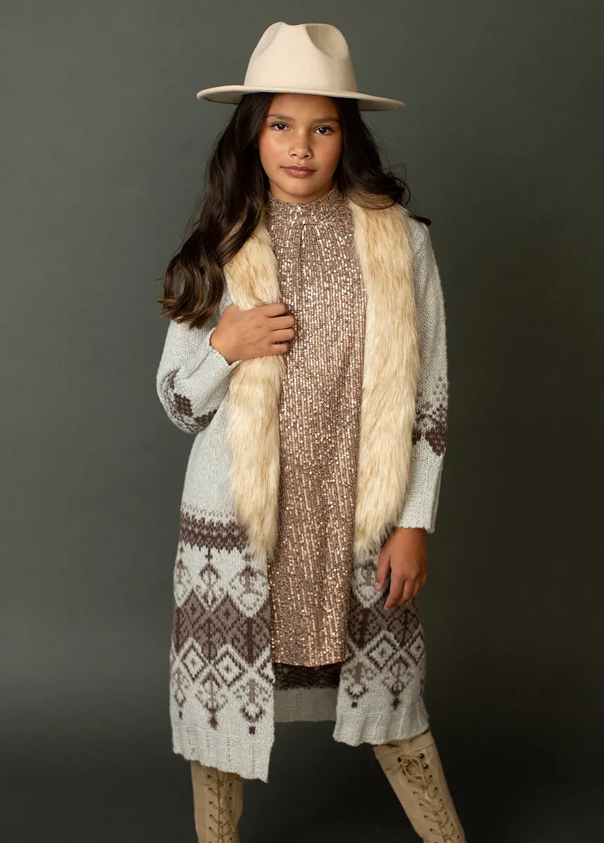 Tillie Duster in Oatmeal Pattern