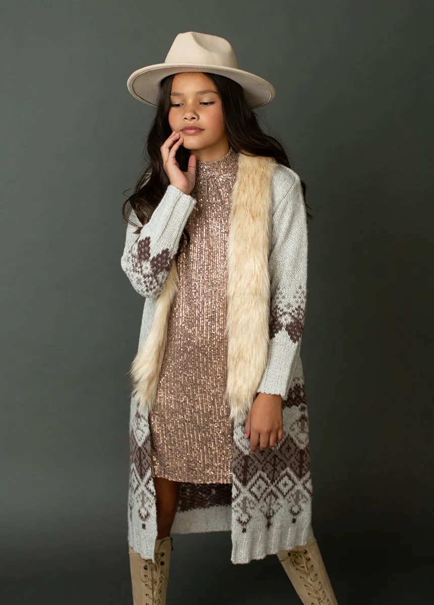 Tillie Duster in Oatmeal Pattern