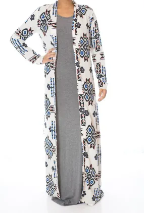 Tribal Print  Maxi Cardigan