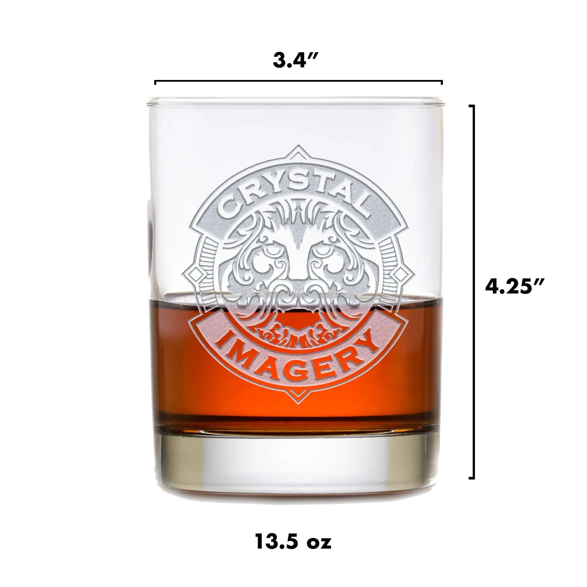 Typewriter Font Monogram Engraved Whiskey Glass