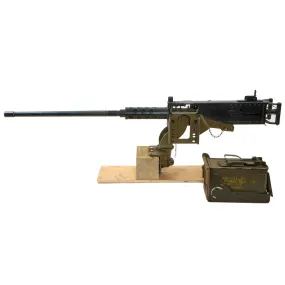 U.S. WWII M2 Browning .50 Caliber Aluminum and Steel Replica Machine Gun with Vehicle Mount