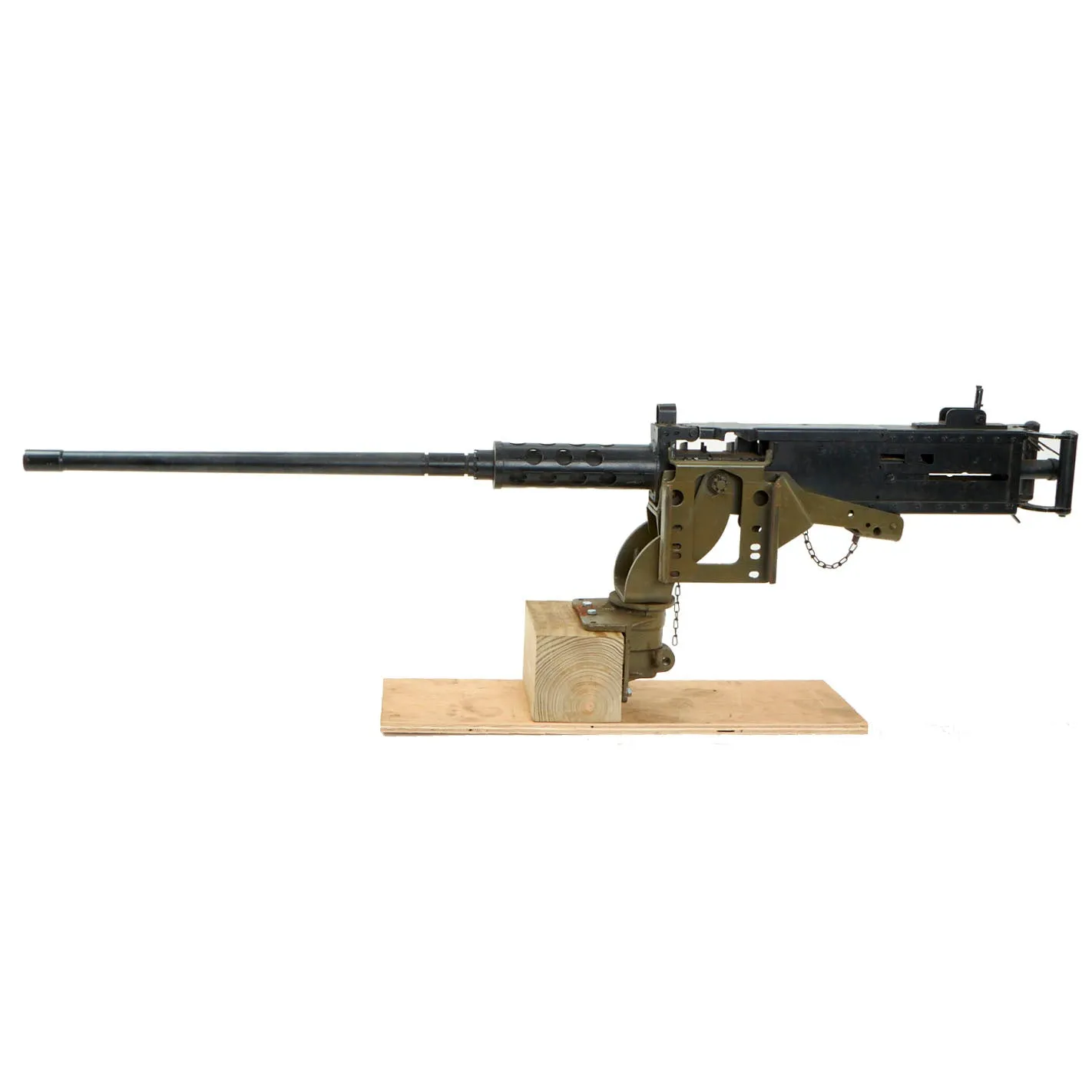 U.S. WWII M2 Browning .50 Caliber Aluminum and Steel Replica Machine Gun with Vehicle Mount