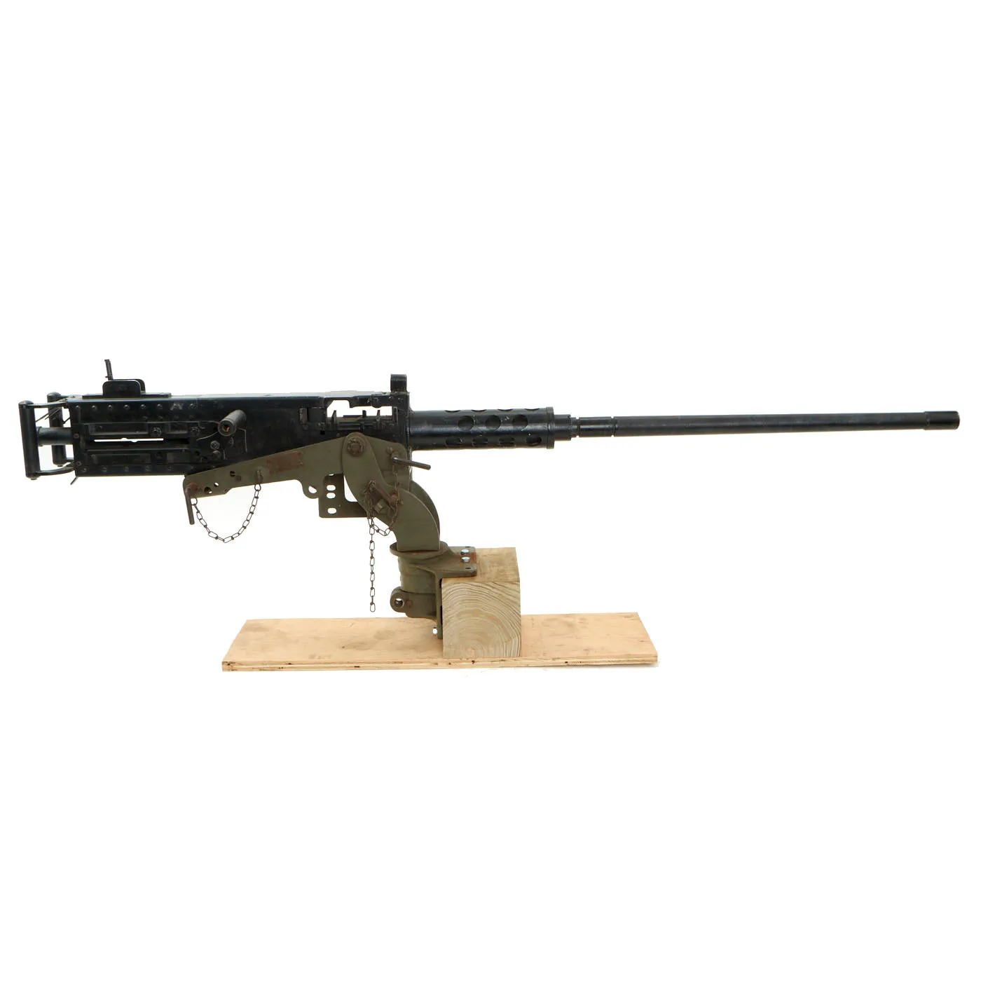 U.S. WWII M2 Browning .50 Caliber Aluminum and Steel Replica Machine Gun with Vehicle Mount