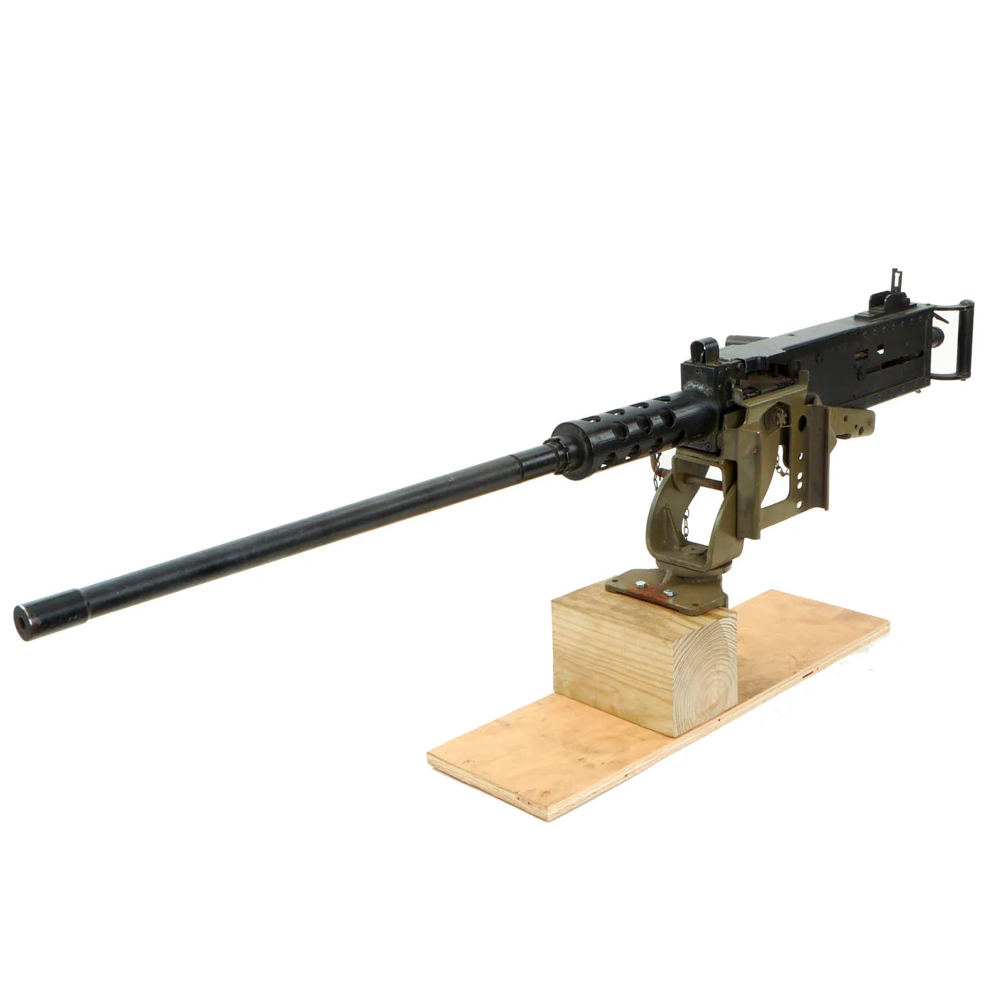 U.S. WWII M2 Browning .50 Caliber Aluminum and Steel Replica Machine Gun with Vehicle Mount