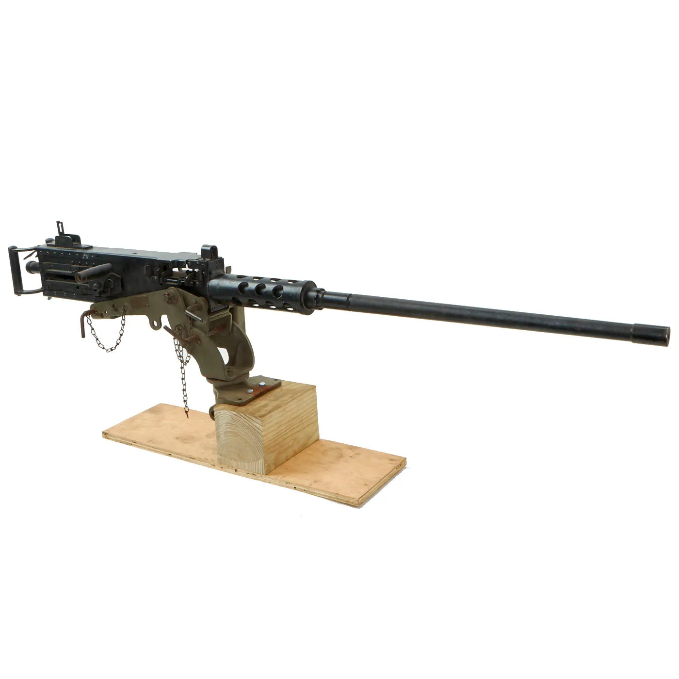 U.S. WWII M2 Browning .50 Caliber Aluminum and Steel Replica Machine Gun with Vehicle Mount