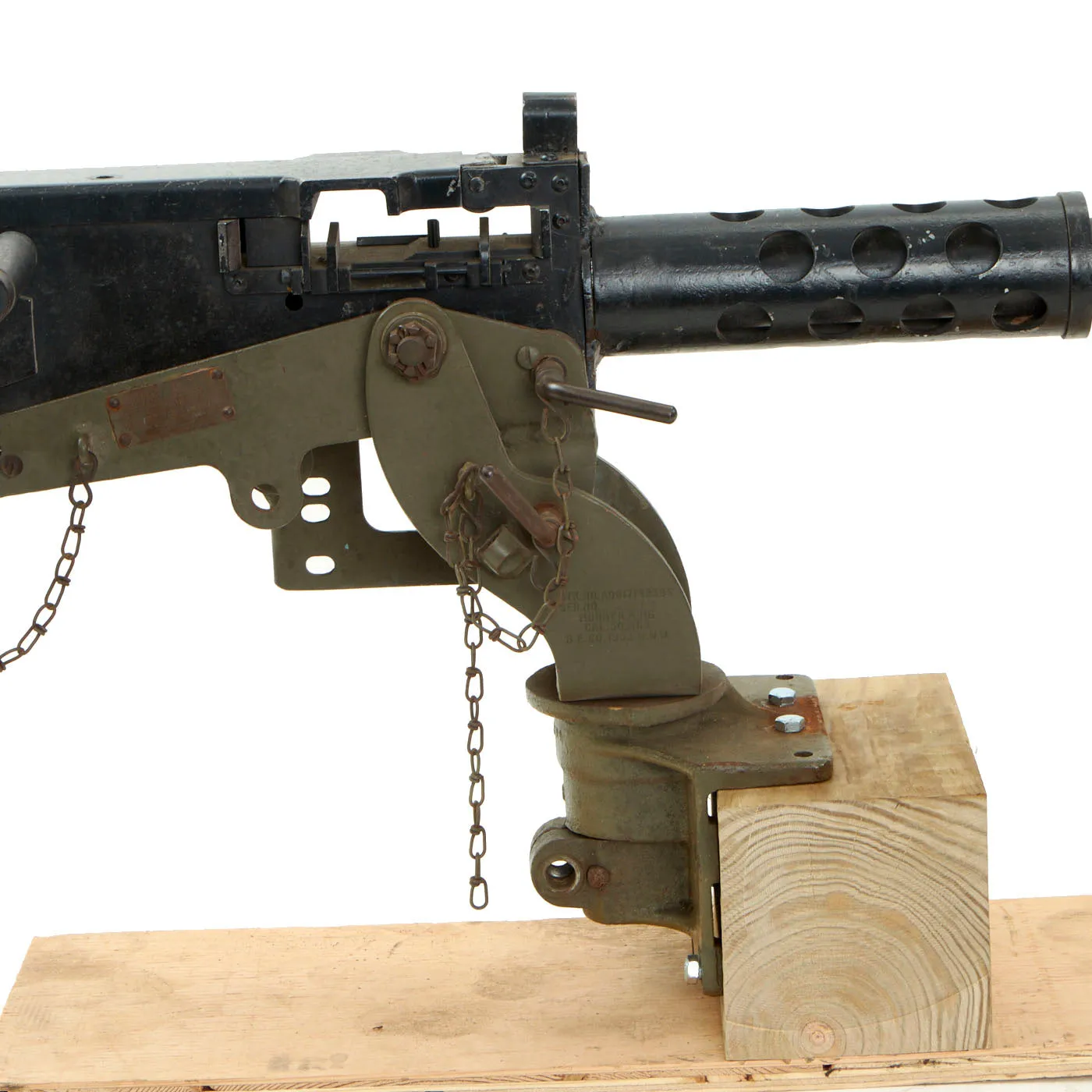 U.S. WWII M2 Browning .50 Caliber Aluminum and Steel Replica Machine Gun with Vehicle Mount