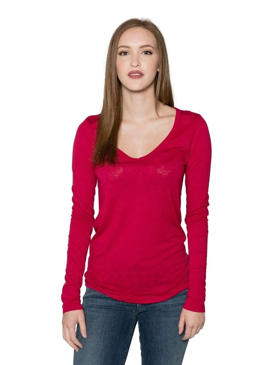 Velvet by Graham & Spencer Atlanta Lux Slub V Neck Top