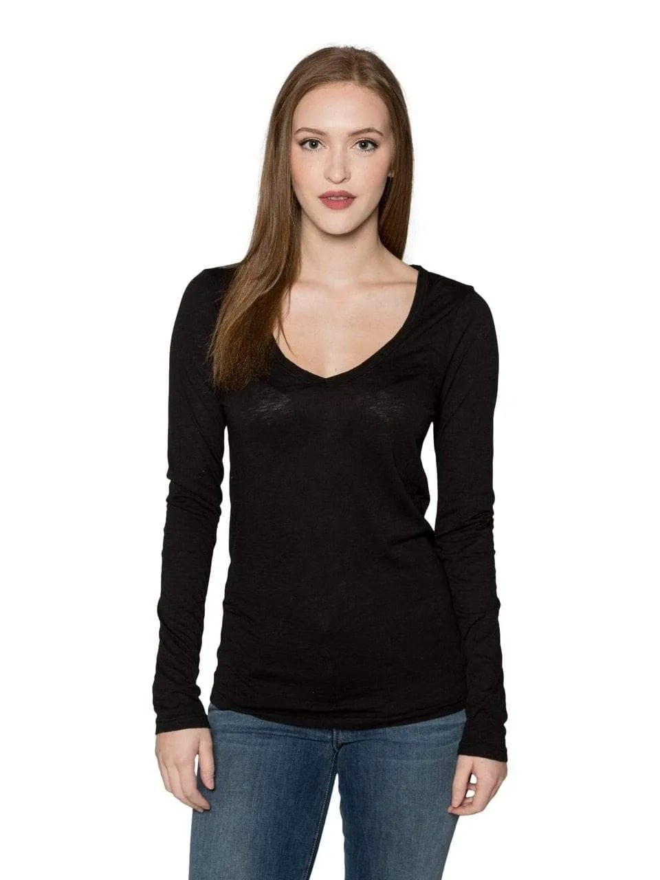Velvet by Graham & Spencer Atlanta Lux Slub V Neck Top