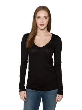 Velvet by Graham & Spencer Atlanta Lux Slub V Neck Top