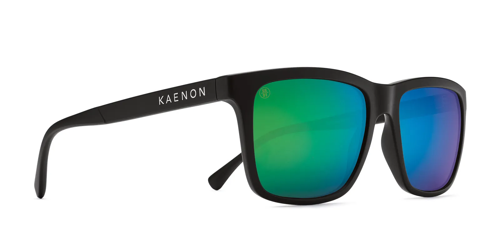 Venice Polarized Sunglasses - Matte Black / Brown 12 Coastal Green Mirror