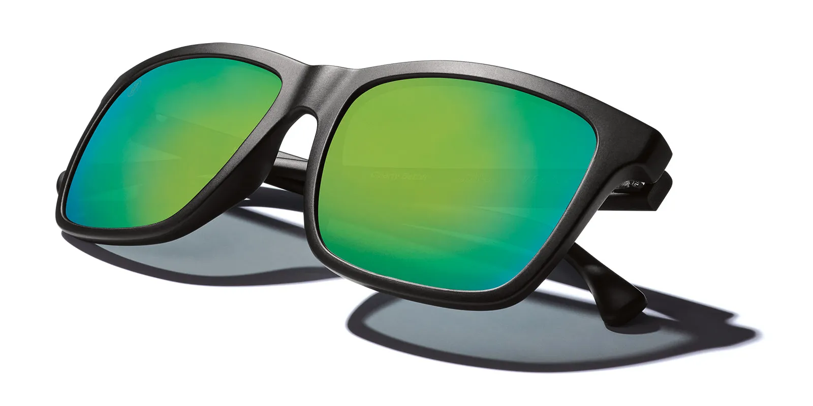 Venice Polarized Sunglasses - Matte Black / Brown 12 Coastal Green Mirror