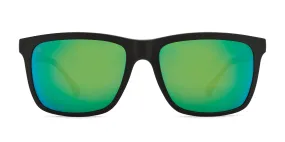 Venice Polarized Sunglasses - Matte Black / Brown 12 Coastal Green Mirror
