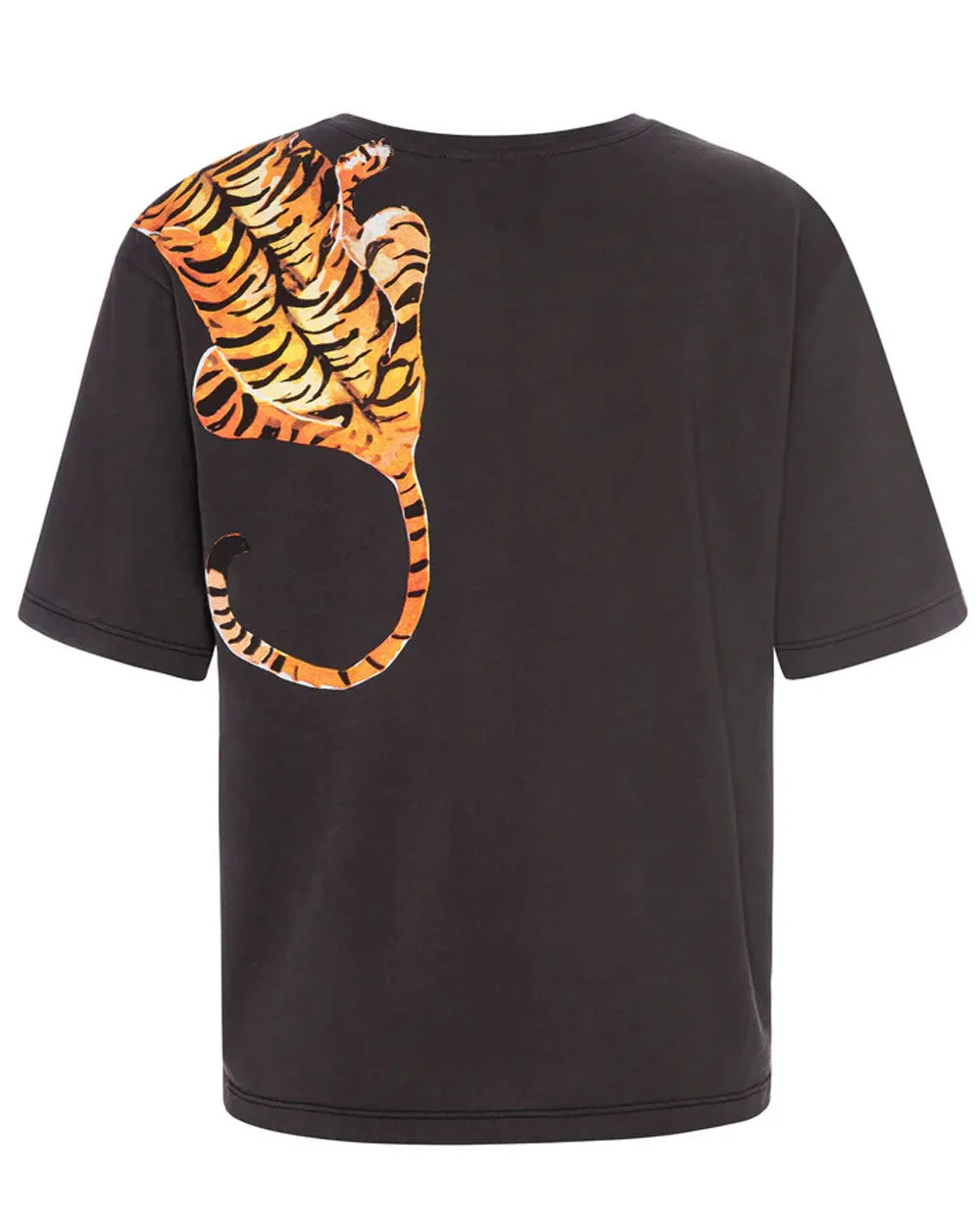 Washed Black Scratching Tiger Tee