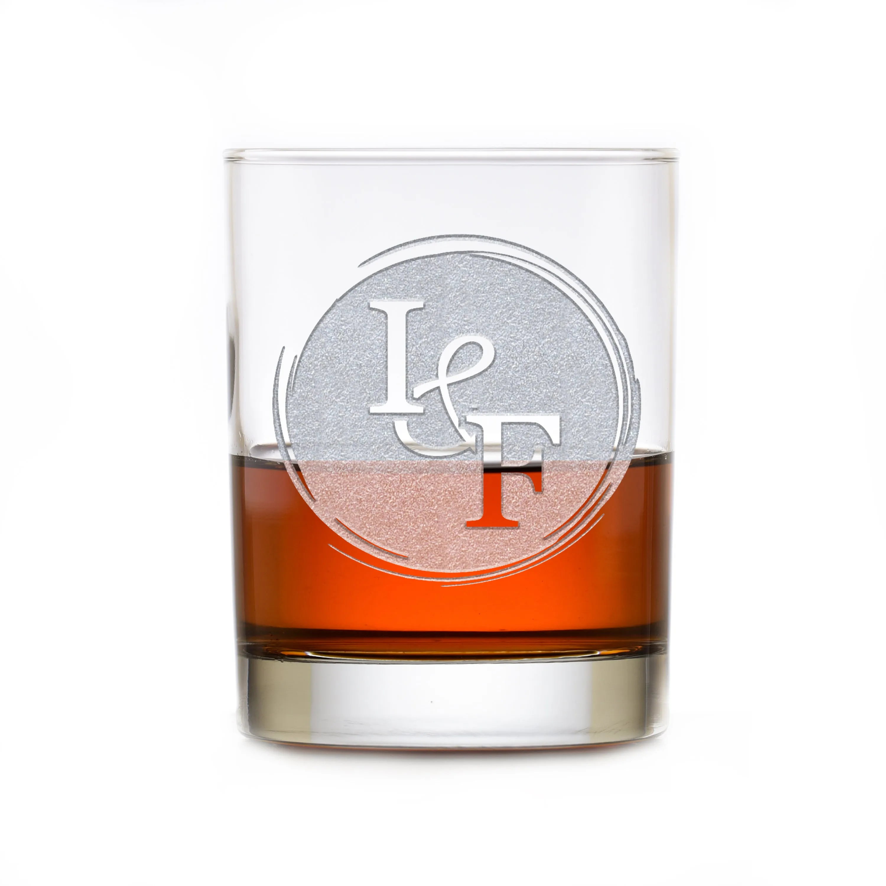 Wedding Anniversary Couple Initials Engraved Rocks Glass