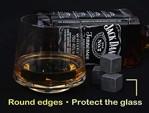 Whiskey Stones Gift Set Pack of 9 Whiskey Rocks in Engraved Wooden Gift Box, for Dad/Whisky/Bourbon Drinker, Men/Women Birthday Present, Barleo Malt°
