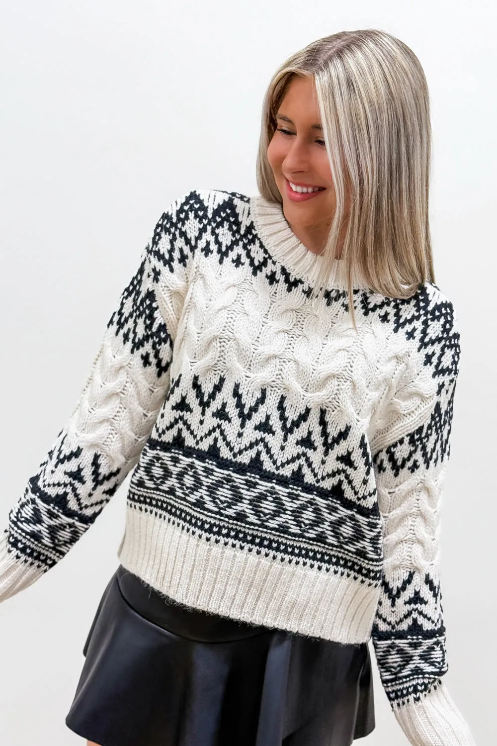 Z Supply: Garland Fairisle Sweater - Sea Salt